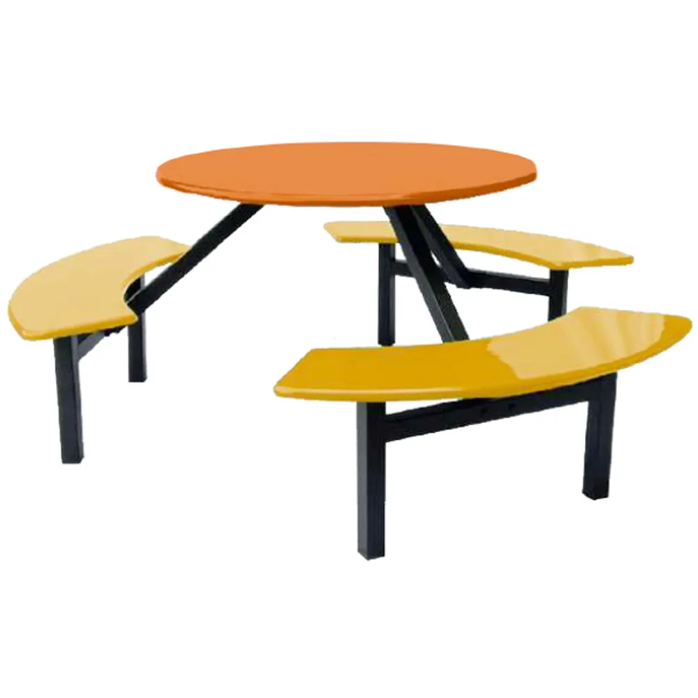 Retro Style Fast Food Chain Outdoor Grade 6 Pax Round Dining Table Set, TNDT946