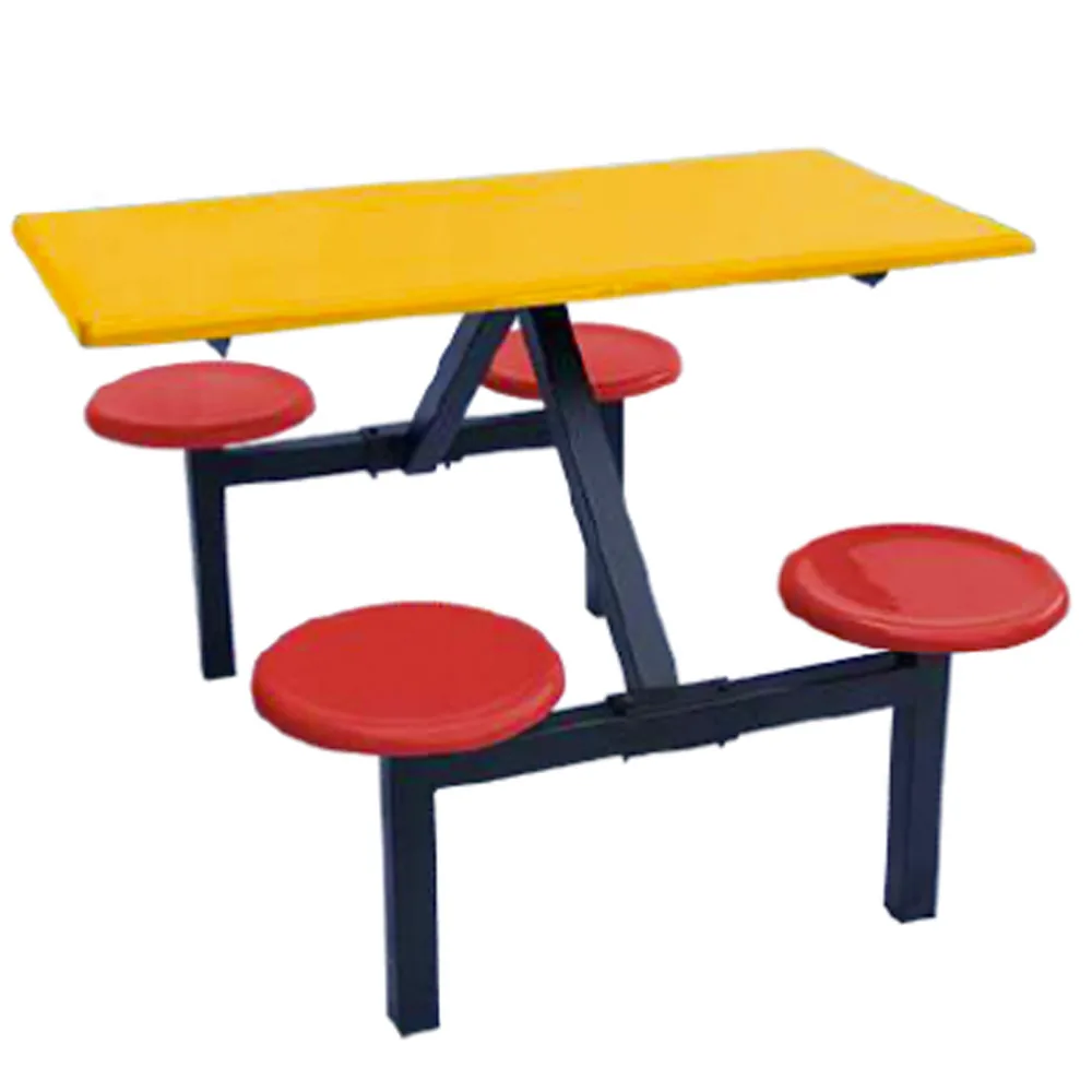 Retro Style Fast Food Chain Outdoor 4 Pax Rectangular Dining Table Set, TNDT954