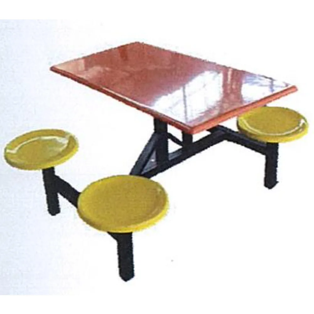 Retro Style Fast Food Chain Outdoor 4 Pax Rectangular Dining Table Set, TNDT954 (view 2)