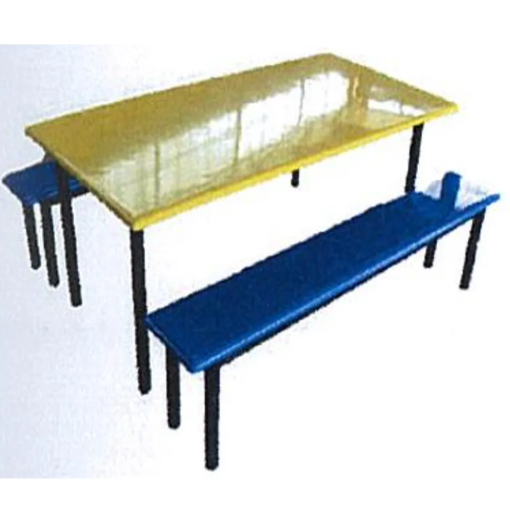 Canteen School Style Fibreglass Long Rectangle Dining Table With 4 to , TNTC891