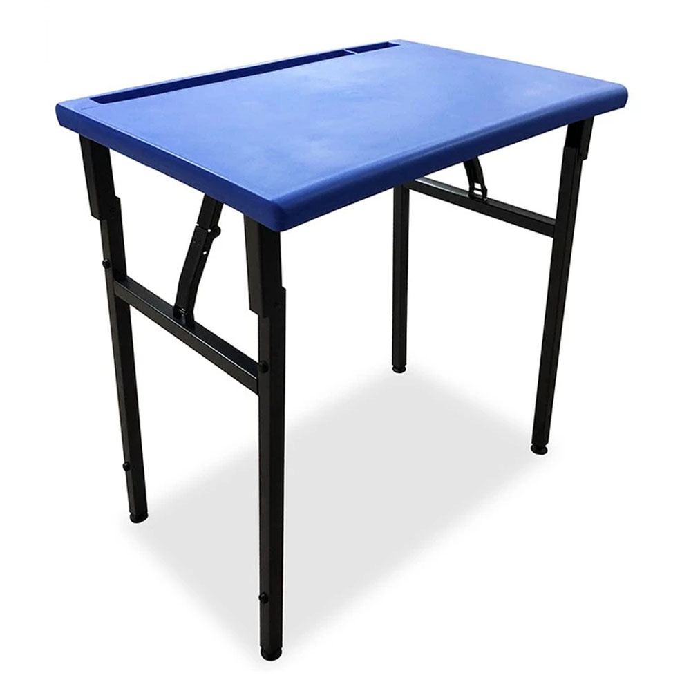 Tekkashop STST390 Economy Heavy Duty Grade Student Study Desk Table with Plastic Cover Table top and Foldable Metal Leg