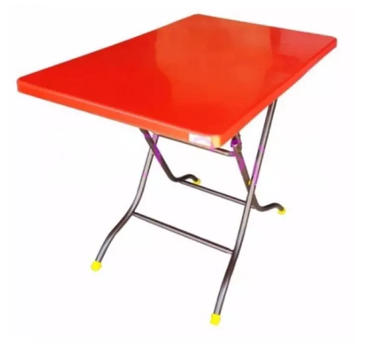 Tekkashop MXPT138 Classic Ergonomic Foldable Plastic Table with Metal Leg Support
