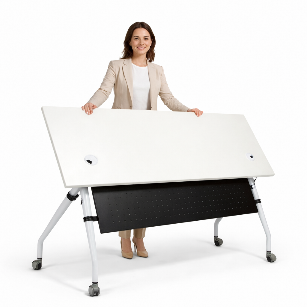 Tekkashop STOT390 multi-purpose foldable folding meeting and training table