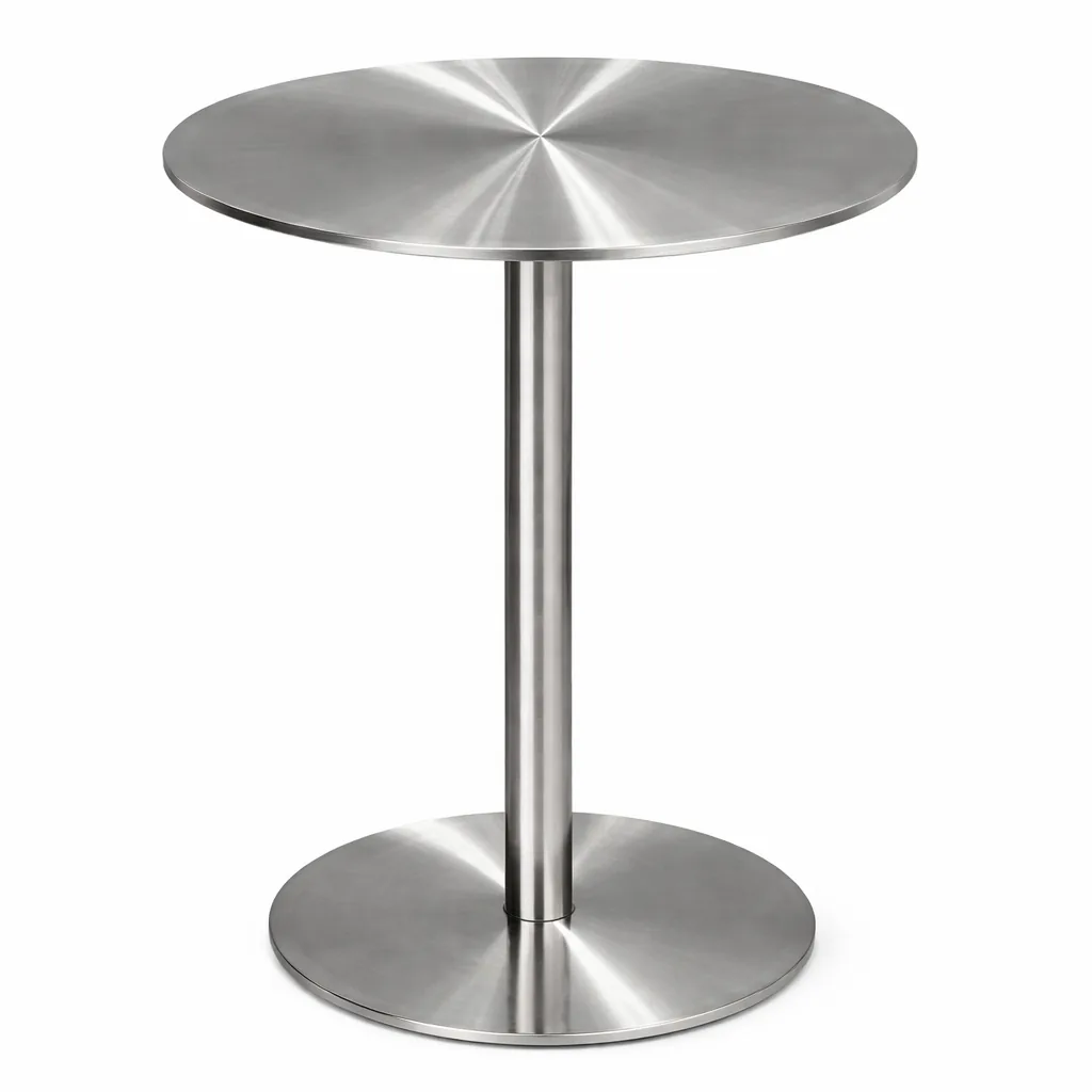 Modern Stainless Steel Restaurant Cafe Round Dining Table, WKDT179